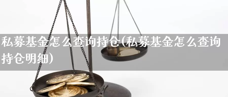 私募基金怎么查询持仓(私募基金怎么查询持仓明细)_https://www.sjzjsgy.com_外汇_第1张