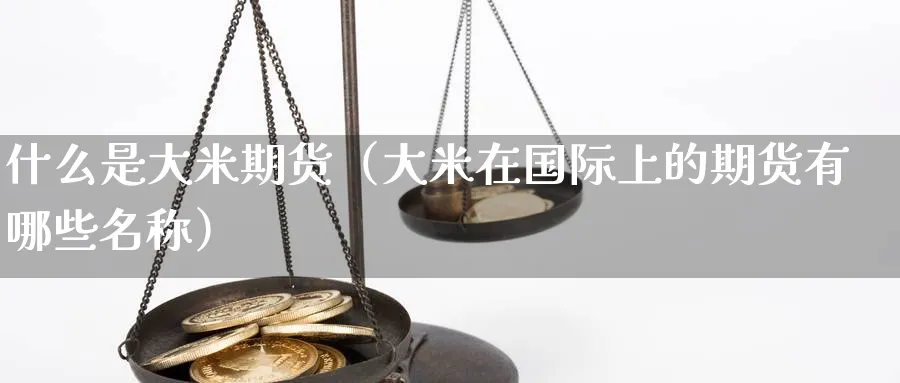 什么是大米期货（大米在国际上的期货有哪些名称）_https://www.sjzjsgy.com_期货行情_第1张